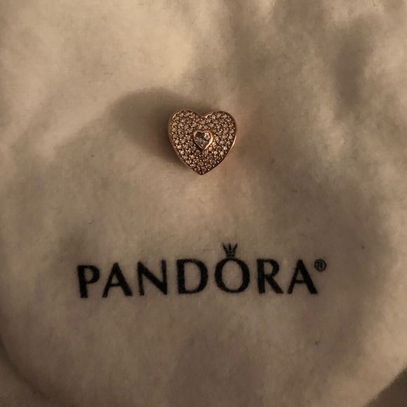 Pandora Rose Heart Charm - Picture 1 of 2